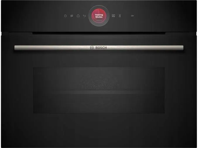 Bosch Serie 8 CMG7241B1 kompaktowy piekarnik z funkcją mikrofali do zabudowy 45 cm czarny